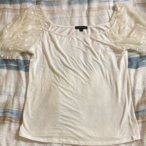 Ambiance Ivory Puff Sleeve Blouse